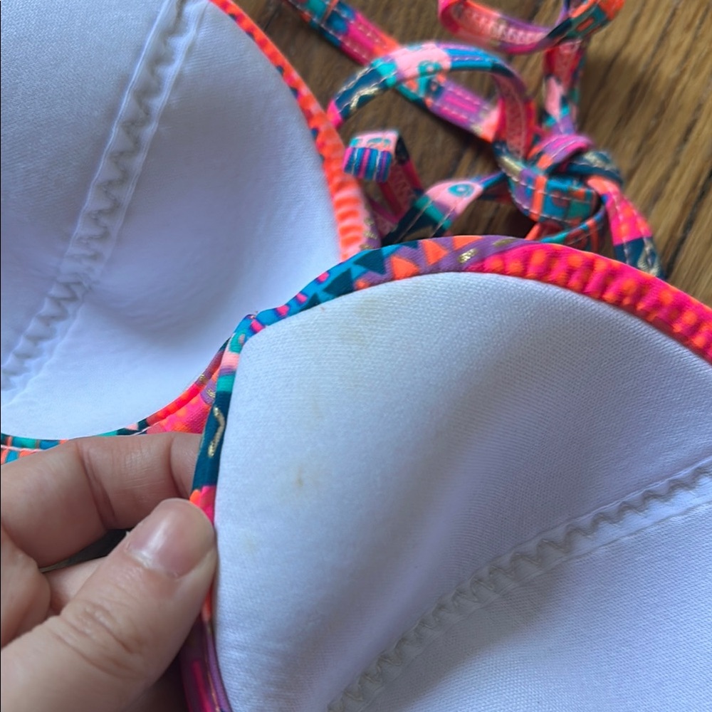 Colorful Patterned Bikini Top - Picture 2 of 4